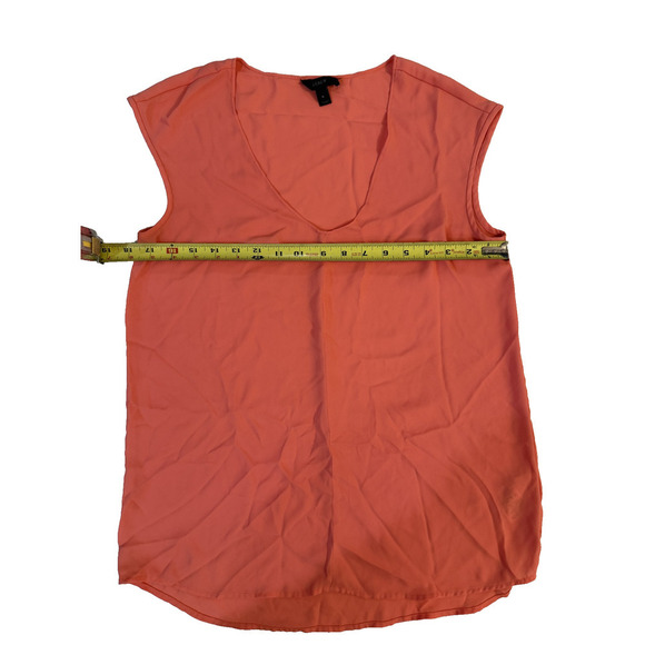 J Crew Shirt Womens 4 Coral Sleeveless V Neck Blouse Lightweight Career Casual - Picture 5 of 5